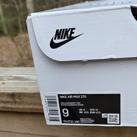 New Men's Nike Air Max 270 White Game Royal Blue Size (Tried On Once) - Picture 13 of 16